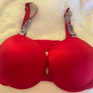 Victoria's Secret Red Bra with Embellished Straps